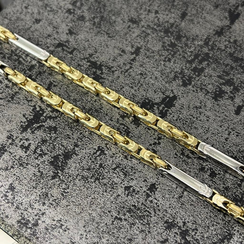 14k gouden ketting koningsketting massief witgouden schakels, Ophalen of Verzenden, Zo goed als nieuw, Goud