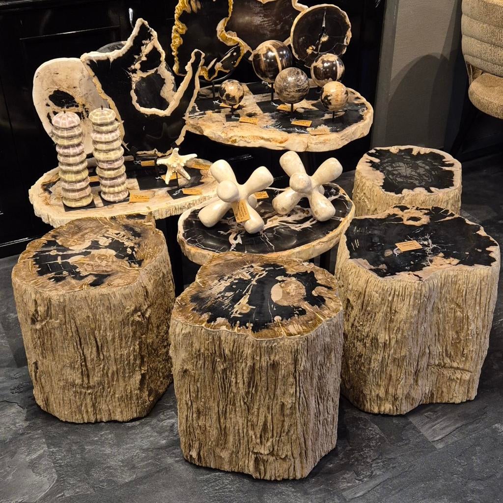 Bijzettafel versteend hout 45x35 cm, Ophalen, Info@ptmd.nl, Nieuw, Aalsmeer