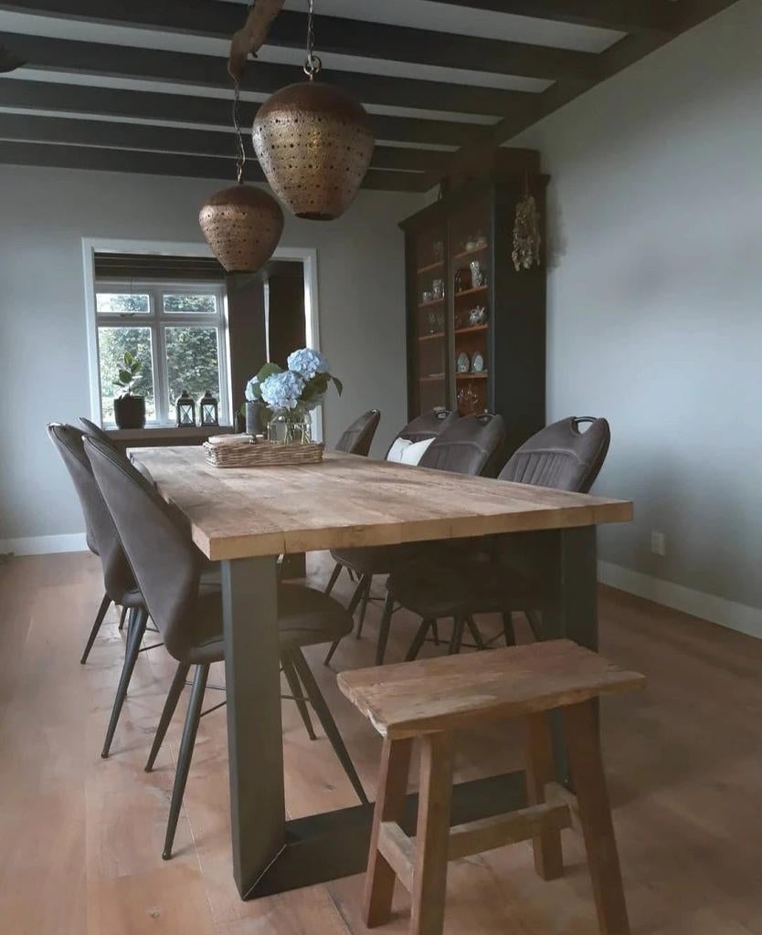 Landelijke hanglampen 2 stuks, Ophalen, Zo goed als nieuw, Metaal, Minder dan 50 cm