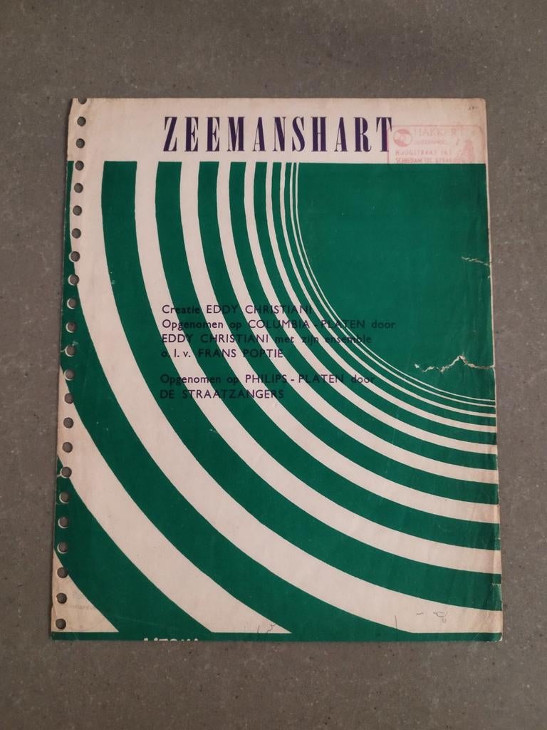 Bladmuziek - Zeemanshart, Ophalen of Verzenden