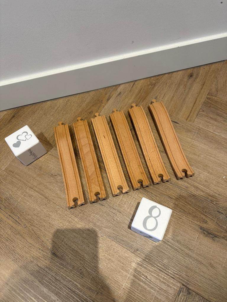 Heel goed 8x Brio houten trein spoor brug rails set 33332, Ophalen of Verzenden, Zo goed als nieuw