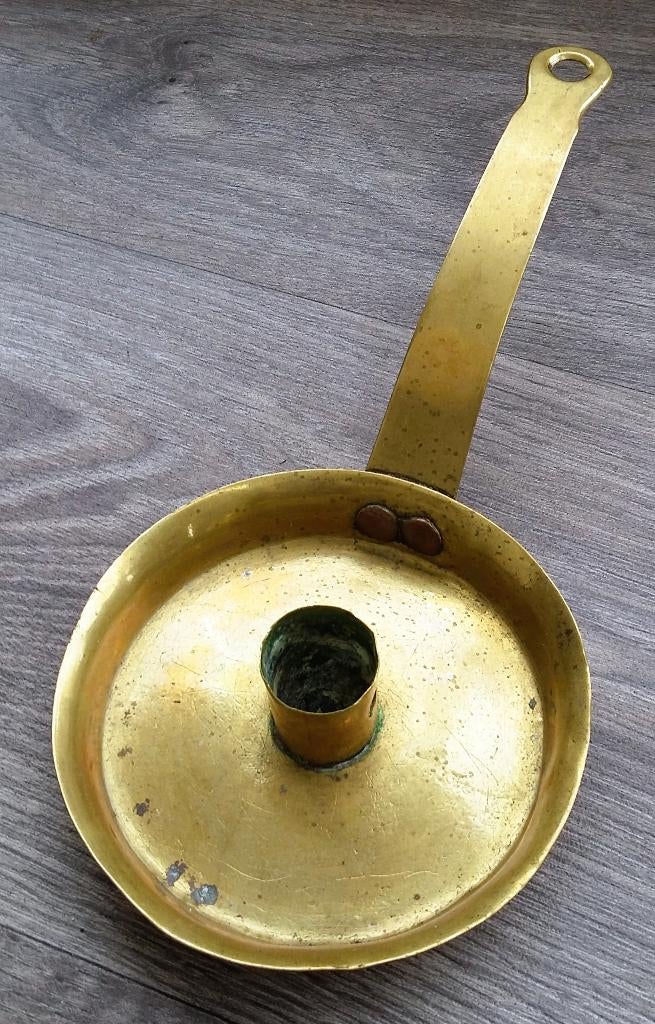 18 de eeuw Vlaamse Volkskunst Kandelaar Blaker Kaarshouder, Antiek en Kunst, Antiek | Koper en Brons, Ophalen of Verzenden, Koper