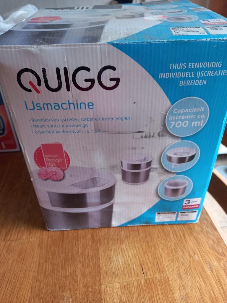 Quigg Ijsmachine - Perfect voor Zelfgemaakt Ijs!, Ophalen of Verzenden, Zo goed als nieuw, Koelelement