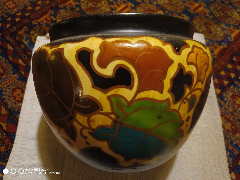 vaas van plateel, Antiek en Kunst, Antiek | Vazen, Ophalen of Verzenden