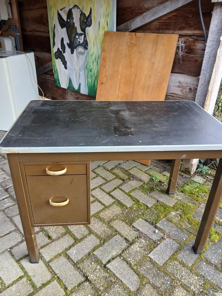 vintage bureau, metaal, Huis en Inrichting, Ophalen, Gebruikt