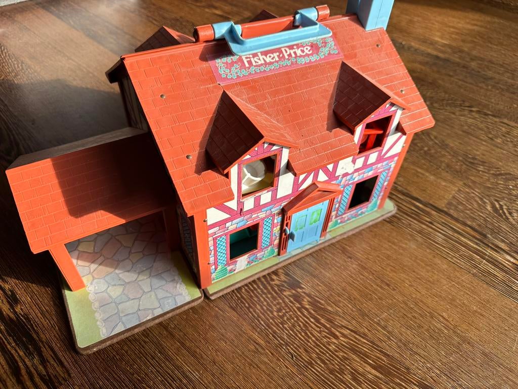Vintage Fisher Price huis met toebehoren, Ophalen of Verzenden, Gebruikt