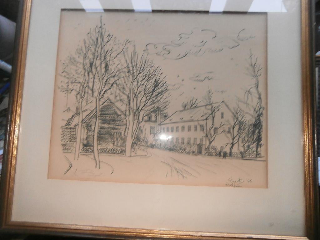 Straat EINDHOVEN Tek.Ltho Charles Eyck Cadeau Stormbriade, Antiek en Kunst, Kunst | Litho's en Zeefdrukken, Ophalen of Verzenden