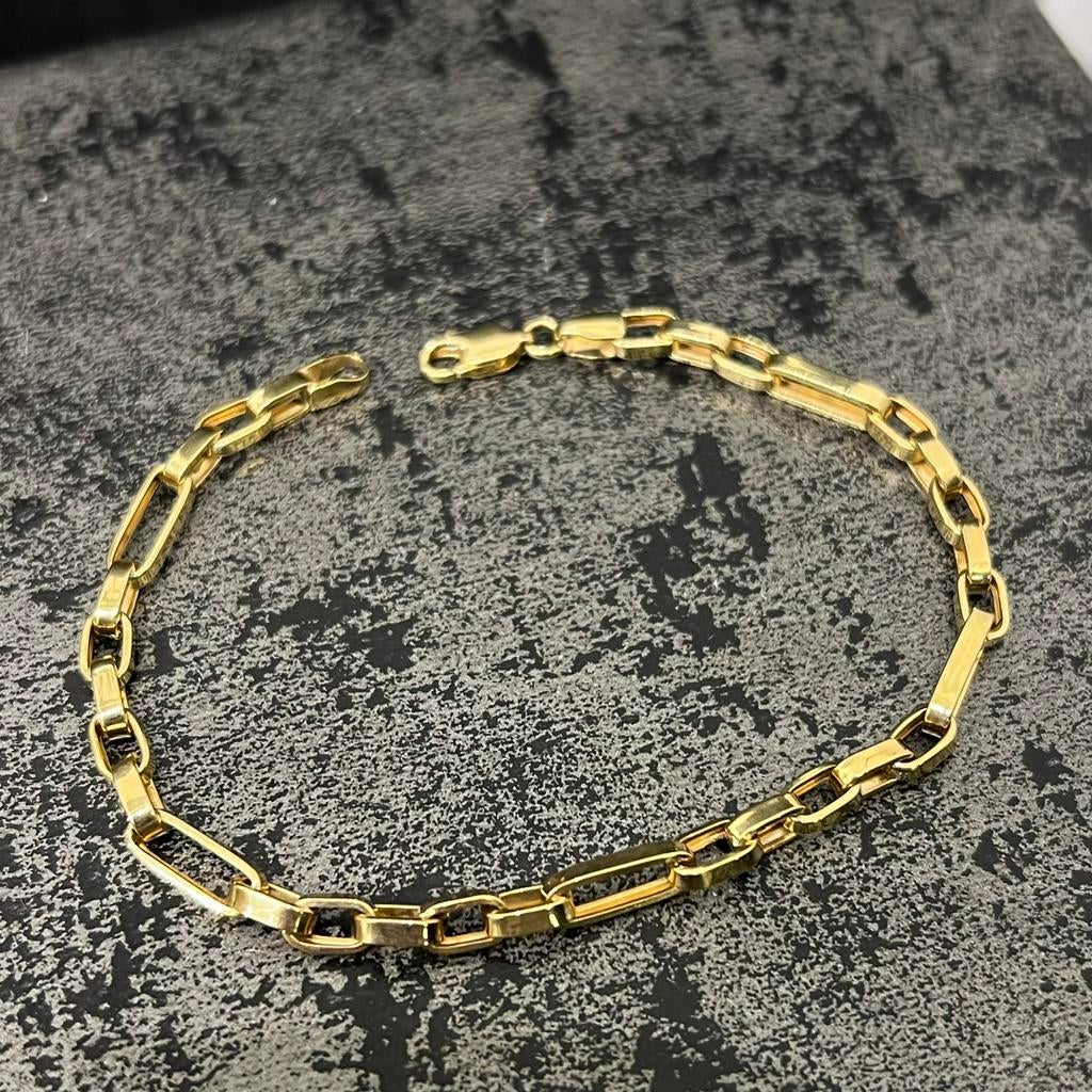 14 karaat gouden armband monte carlo schakel, Ophalen of Verzenden, Zo goed als nieuw, Goud