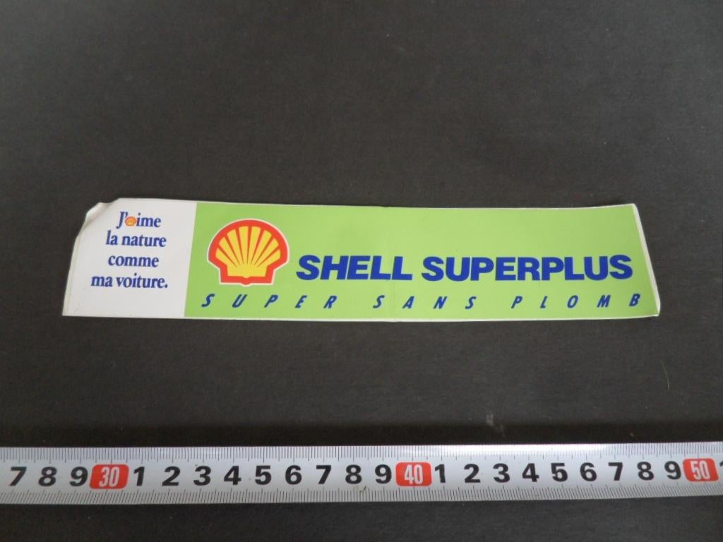 sticker SHELL superplus  super sans plomb *, Ophalen, Zo goed als nieuw