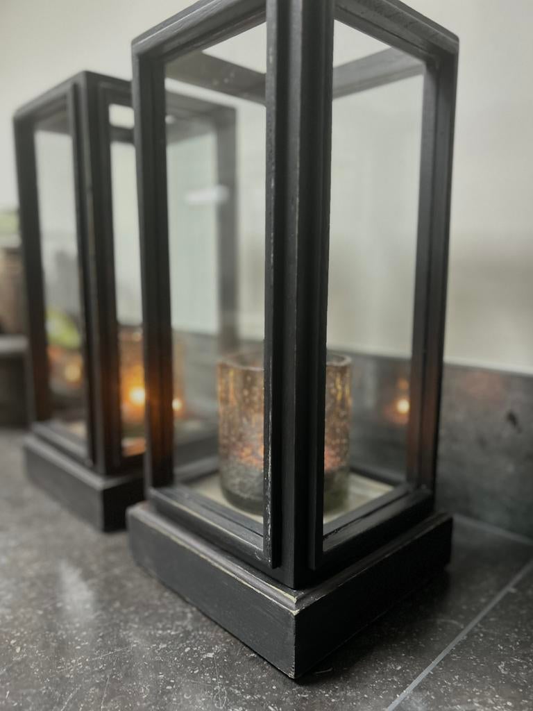 Hurricane windlicht pronk kastje sober sleets imperfect, Ophalen of Verzenden