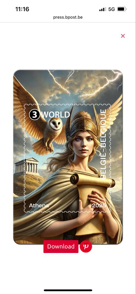 Zeldzame Crypto Stamp Athena Geel, Ophalen of Verzenden, Nieuw