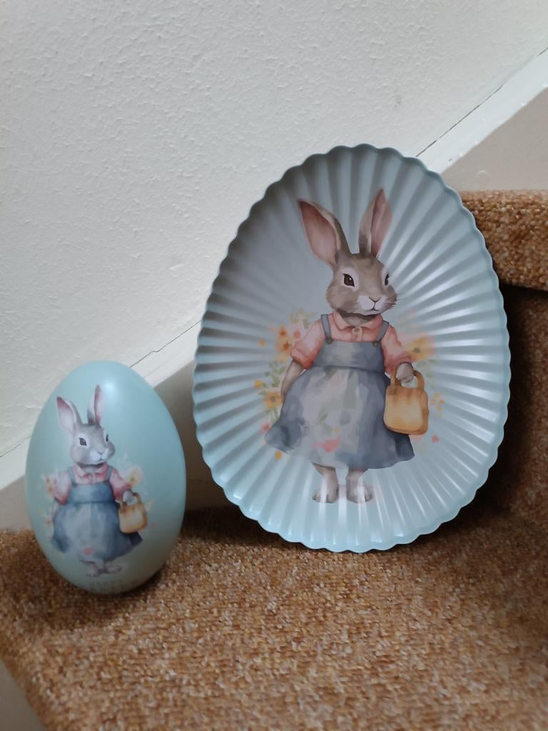 Blik ei en serveerschaal Pasen, Ophalen of Verzenden, Nieuw