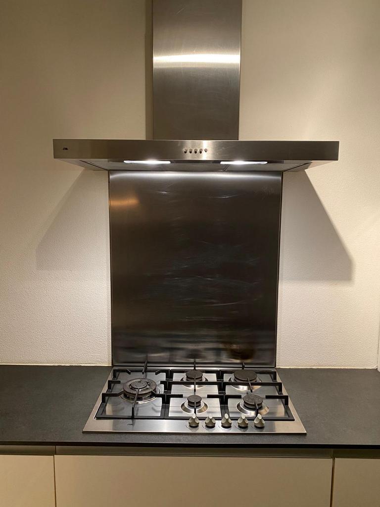 Complete Hoekkeuken Greeploos + APPARATUUR + GEDEMONTEERD, Wit, Hoekkeuken, Ophalen of Verzenden, Hout