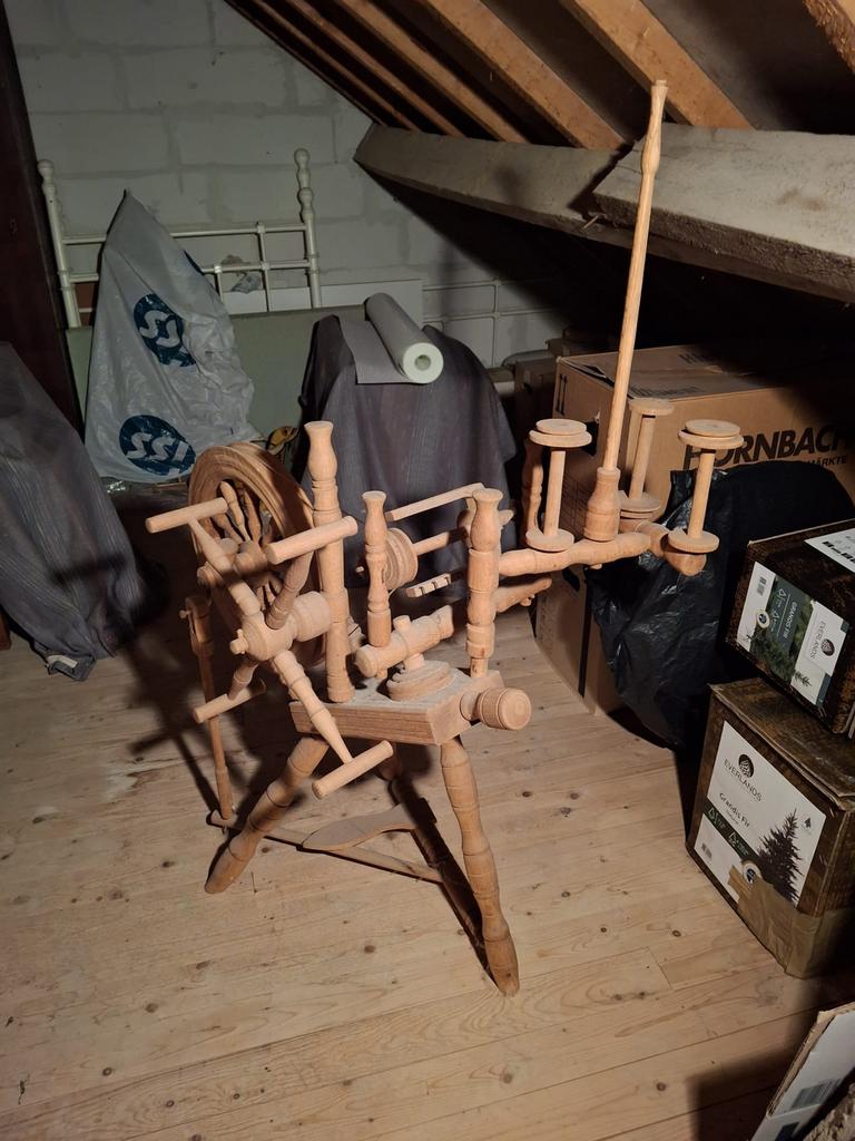 Eikenhouten spinnewiel - Pater St. Joseph, Cadier en Keer, Ophalen, Gebruikt, Spinnewiel