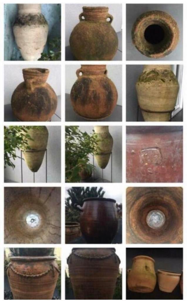 Uniek ambachtswerk oude terracotta vazen kruik antiek, Ophalen of Verzenden, Gebruikt