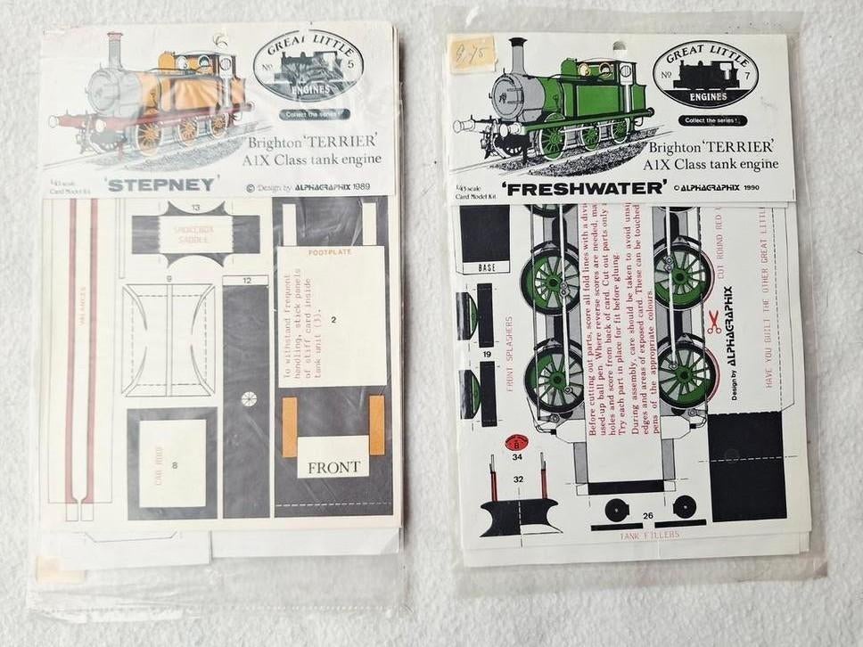 AlphaGraphix Brighton Terriër stoomlocomotief bouwplaten, Ophalen of Verzenden, Zo goed als nieuw, Trein, Overige typen