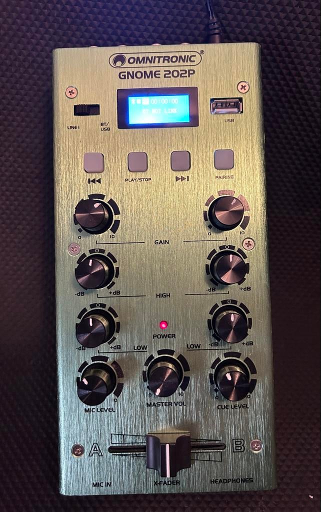 Omnitronic GNOME-202P DJ Mixer - Compacte 2-kanaals mixer, Ophalen of Verzenden, Zo goed als nieuw, Overige merken