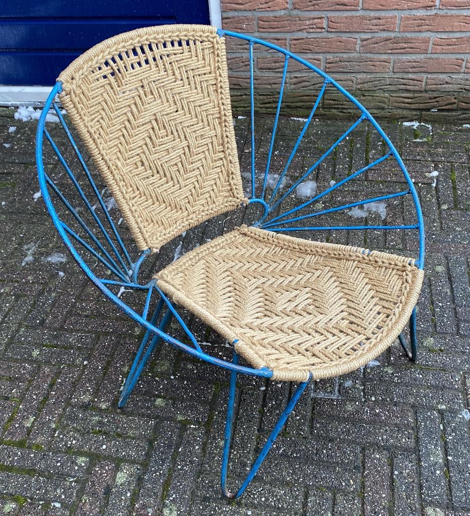Leuke Vintage Scoubidou Stoel ( retro kuipstoel design ), Ophalen, Minder dan 75 cm, Overige materialen, 50 tot 75 cm