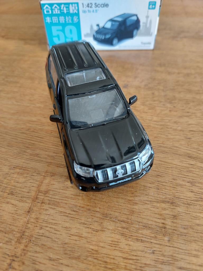 MODELAUTO TOYOTA LANDCRUISER PRADO ZWART, Ophalen of Verzenden, Auto