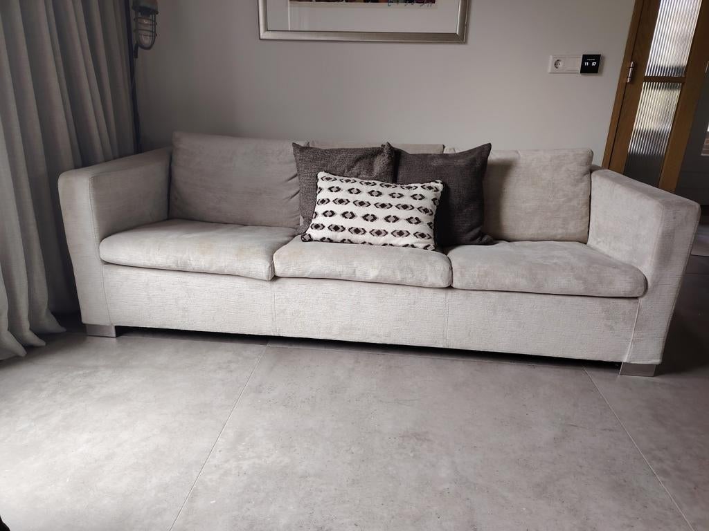 Minotti 3 zits bank, Huis en Inrichting, Ophalen, Zo goed als nieuw, Stof