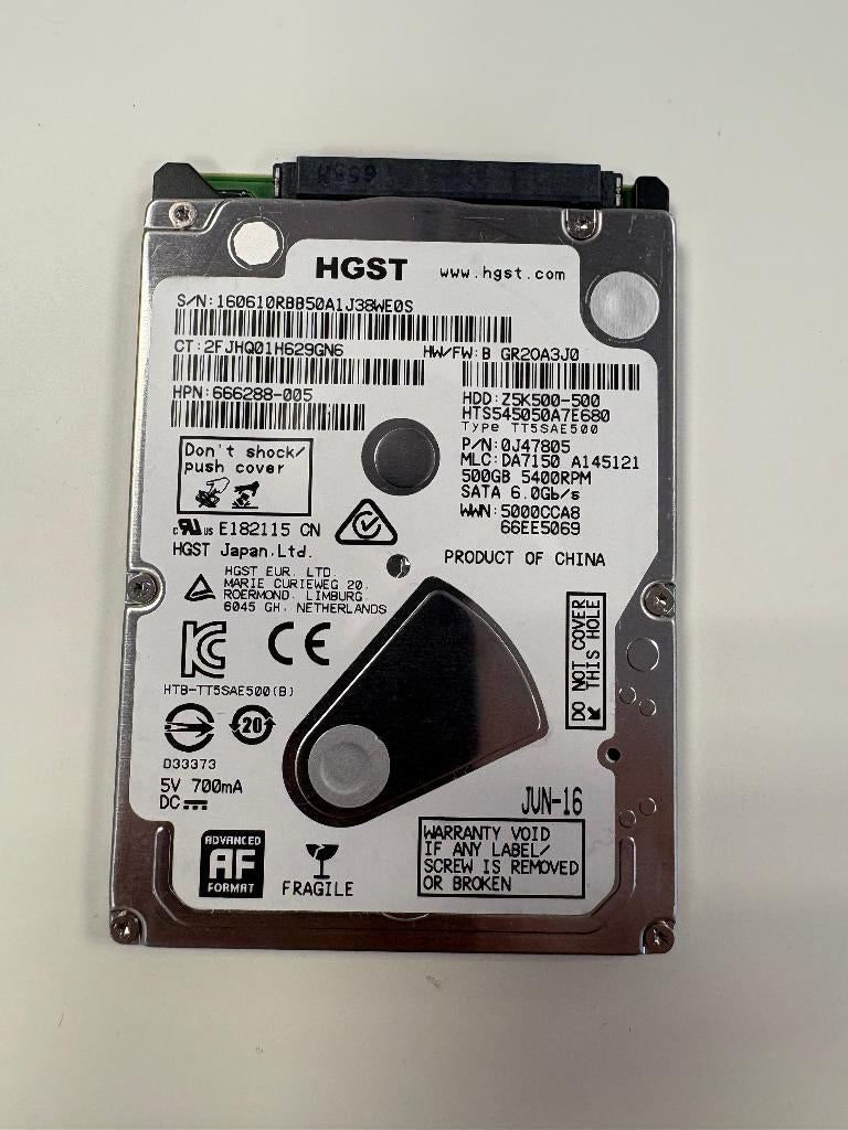 HDD HGST 2,5 inch SATA Z5K500-500 500GB, Intern, Gebruikt, -, -