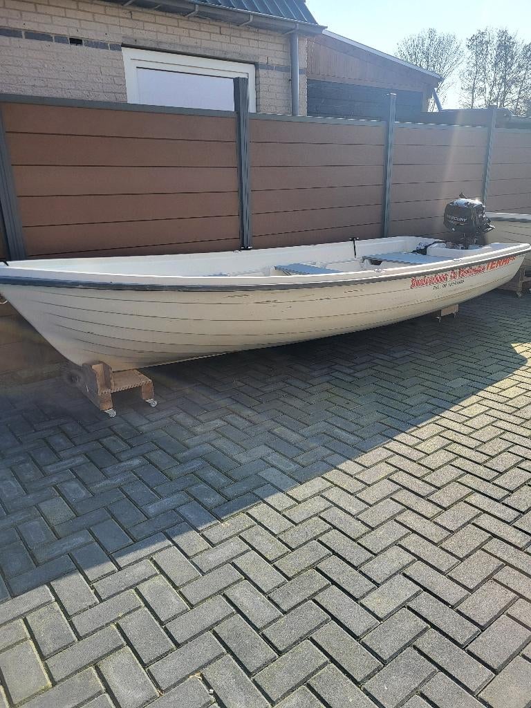 Terhi 440 met Mercury 5pk motor, Ophalen, Gebruikt, 5 tot 10 pk, Buitenboordmotor
