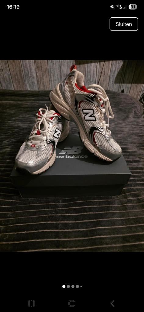 New balance 530 zilver rood maat 40, Kleding | Dames, Schoenen, Ophalen of Verzenden, Zo goed als nieuw, Rood, Sneakers of Gympen
