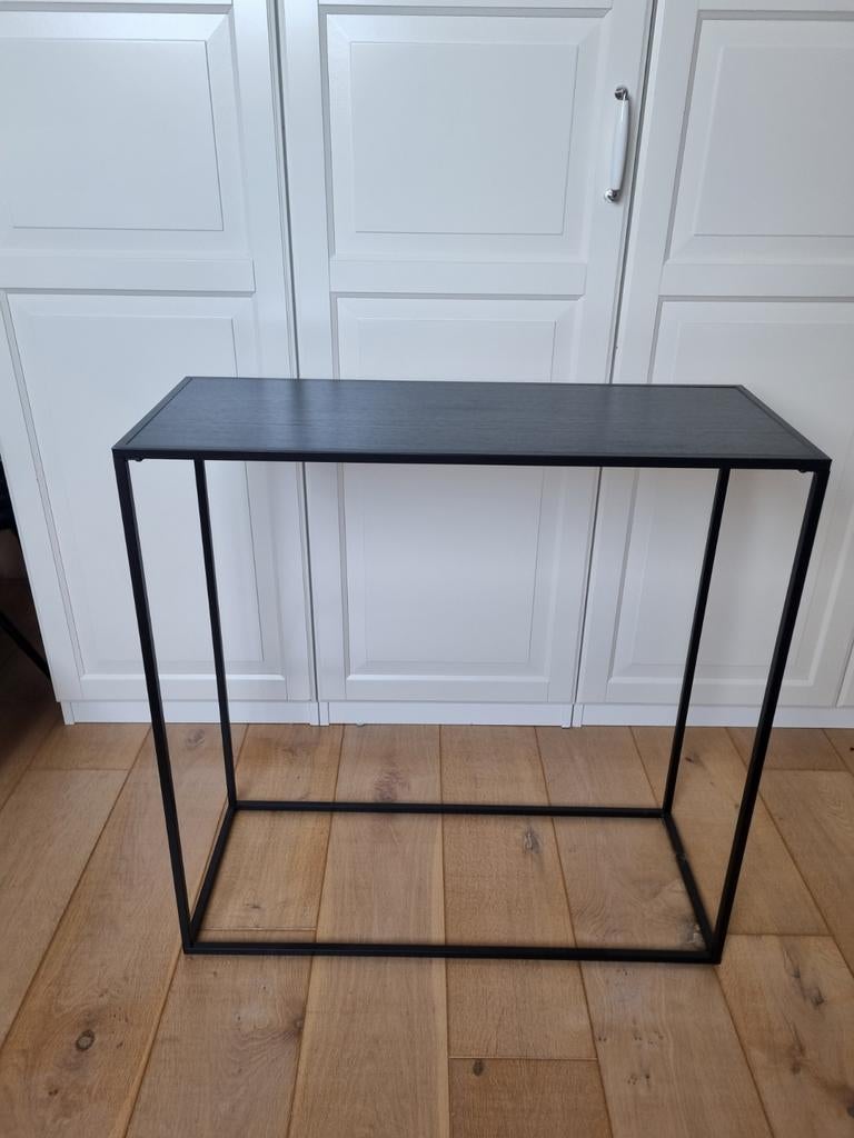 Bijzettafel zwart, Huis en Inrichting, Tafels | Sidetables, Ophalen of Verzenden, 25 tot 50 cm, Rond, 50 tot 100 cm