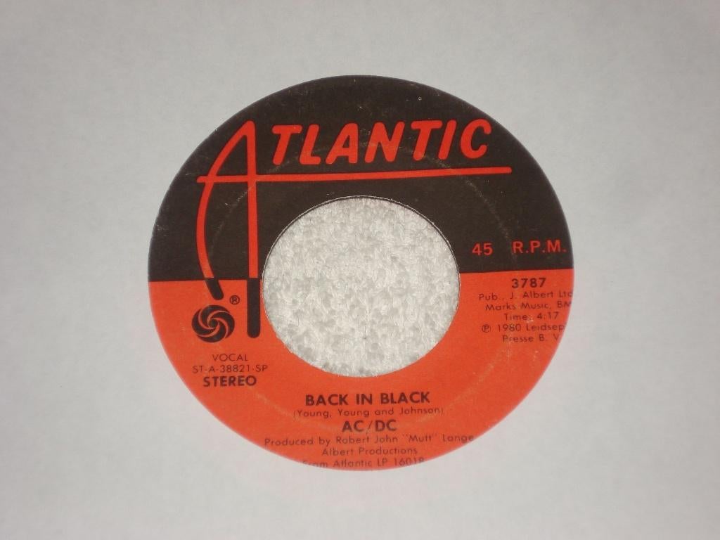 AC DC  ACDC    Back in Black  Usa     Orgineel, Cd's en Dvd's, Vinyl Singles, Ophalen of Verzenden, Zo goed als nieuw, Pop