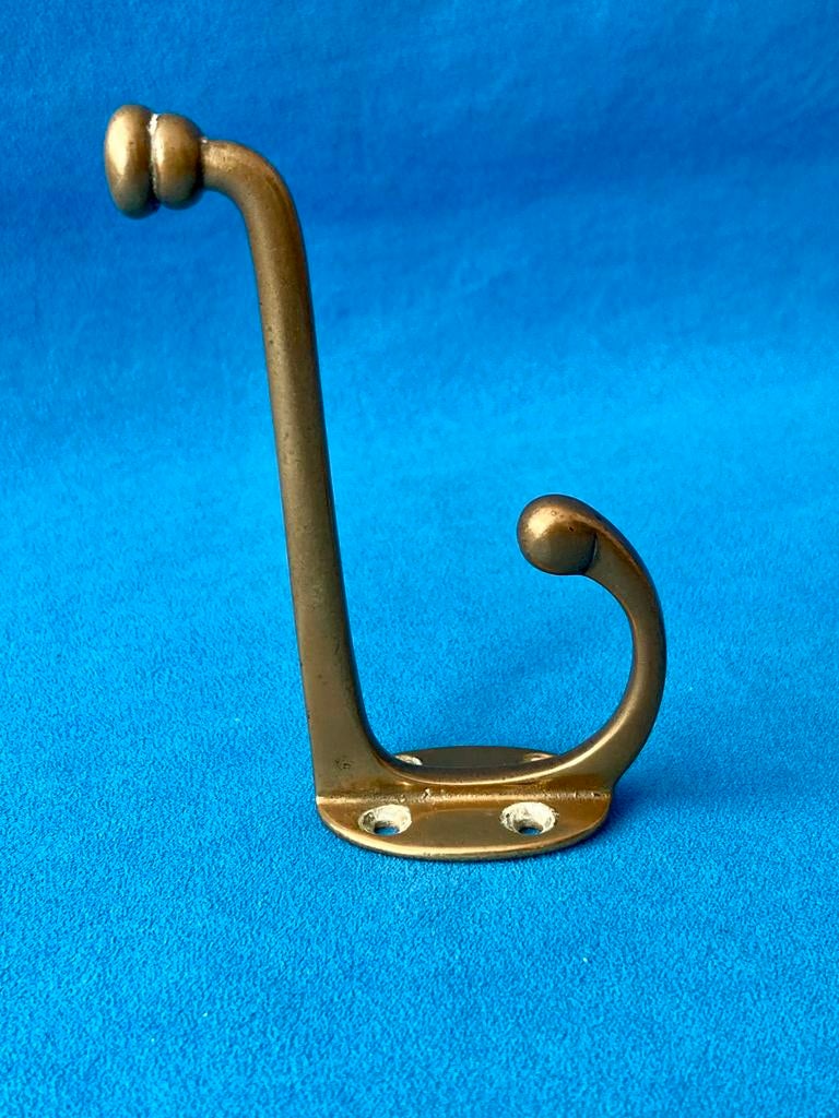 K6~ 1x prachtige Jugendstil kapstokhaak messing jaren '20, Ophalen of Verzenden