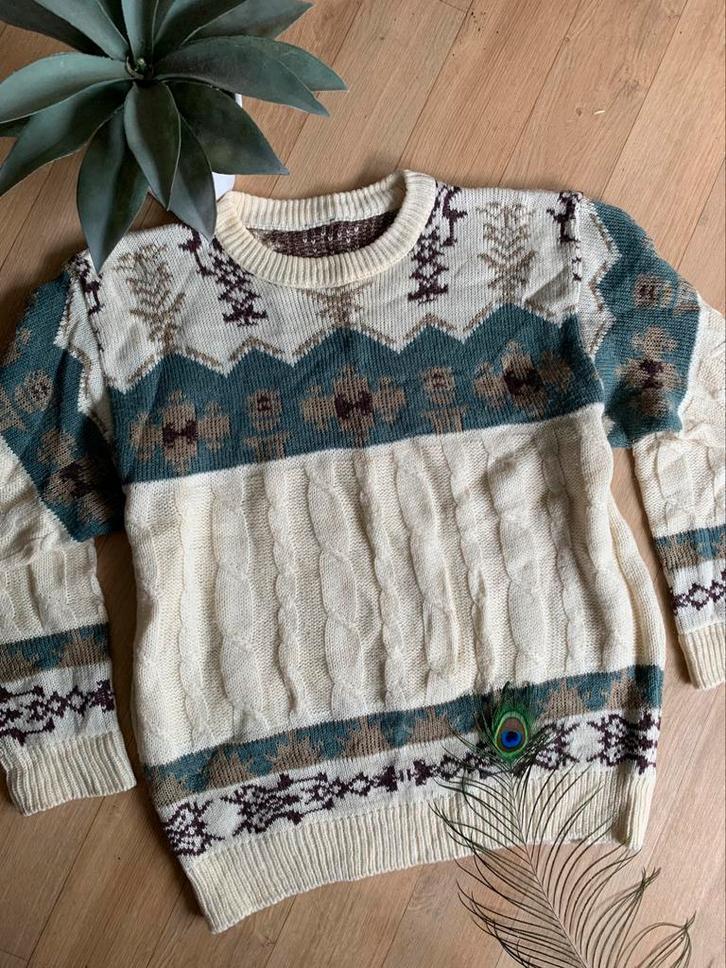 Eddie Bauer wollen trui L bohemian wool jumper, -, Beige, -, Maat 42/44 (L)