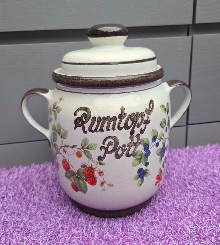 Vintage Rumtopf Pot met Deksel, Gebruikt, Overige typen, Ophalen of Verzenden, Overige stijlen