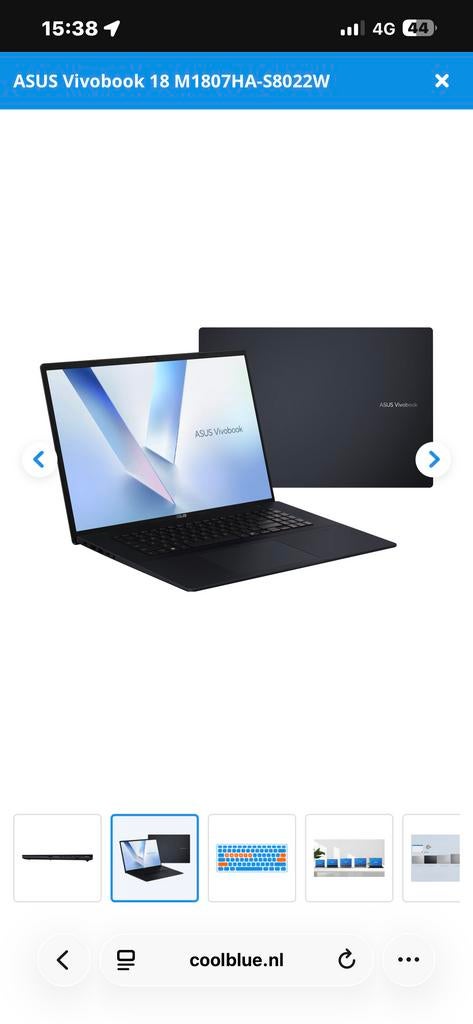 ASUS Vivobook 18,4 inch Ryzen 7, 16GB RAM, 512GB opslag, Ophalen of Verzenden, Zo goed als nieuw, 17 inch of meer, 16 GB