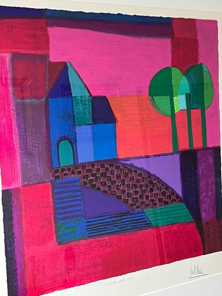 Ton Schulten, ingelijste zeefdruk Veldkapel, Ophalen