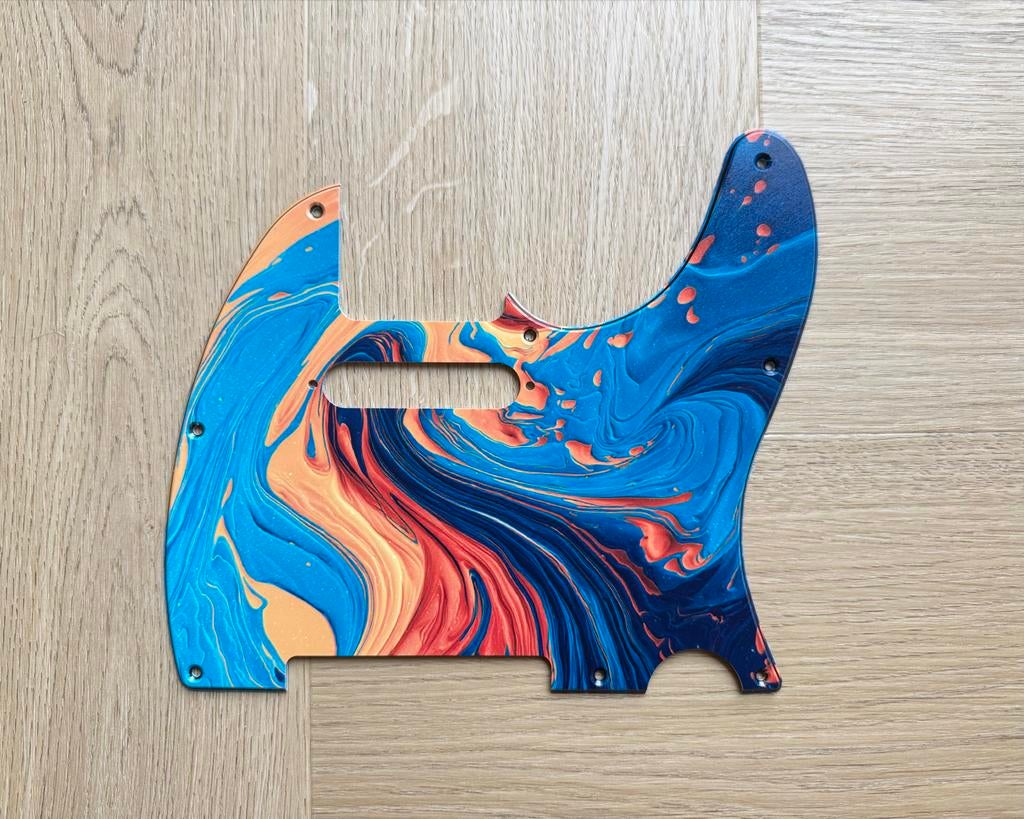 Fender/Squier Telecaster Slagplaat - Blauw/Oranje Design, Muziek en Instrumenten, Ophalen of Verzenden, Nieuw, Elektrische gitaar