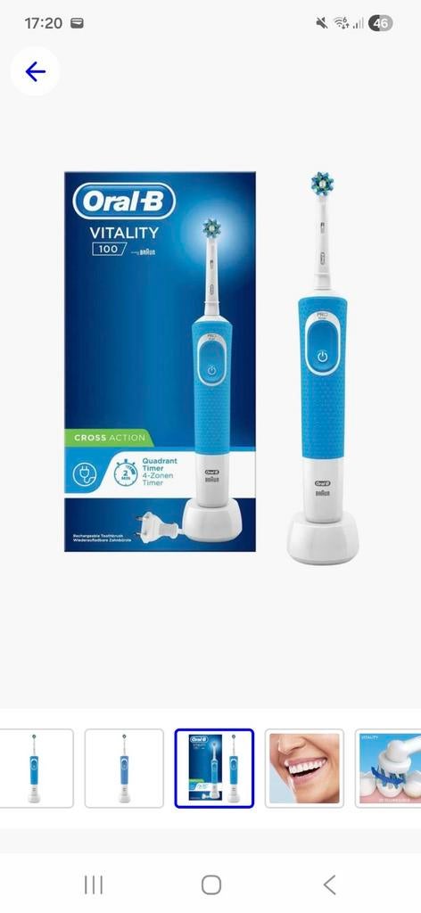 3 Braun Oral-B Vitality pro 100 elektrische tandenborstels, Ophalen of Verzenden, Gebruikt, Mondverzorging