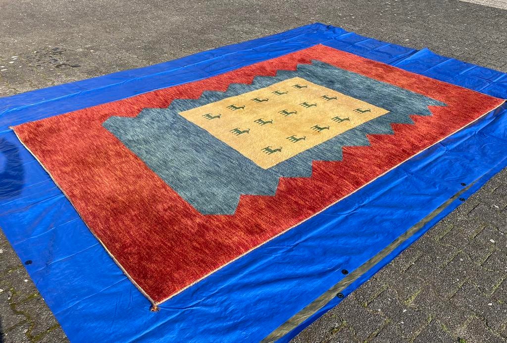 Perzisch handgeknoopt Gabbeh tapijt 299 x 191, Ophalen of Verzenden, Zo goed als nieuw, Rechthoekig, 200 cm of meer