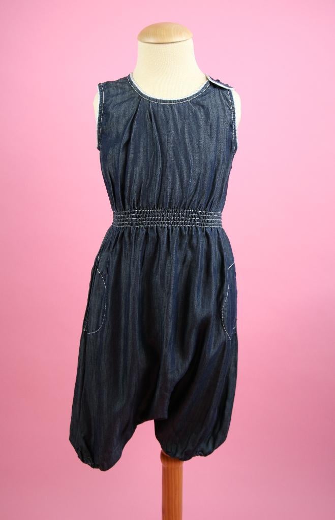 *NIEUW* Drappa Dot jumpsuit 100% tencel dark denim maat 122, Broek, Meisje, Nieuw, Ophalen of Verzenden