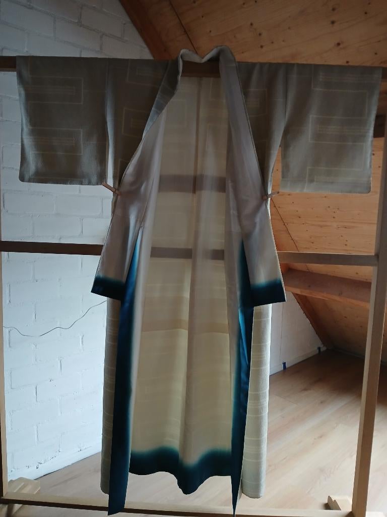 Traditionele Japanse Kimono white gray, Ophalen of Verzenden