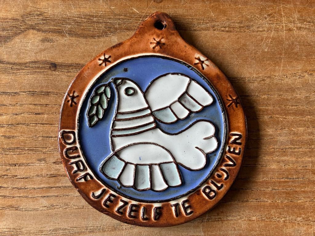 Vintage Henk Potters keramiek aardewerk wandbord Jezelf, Ophalen of Verzenden