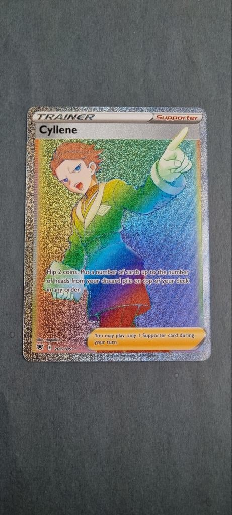 Cyllene 201/189 Astral Radiance Rainbow Rare Pokémon Kaart, Hobby en Vrije tijd, Verzamelkaartspellen | Pokémon, Ophalen of Verzenden