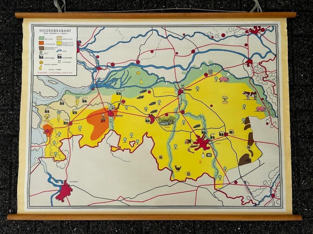 Noord-Brabant, Bakker en Rusch, Ophalen of Verzenden, Aardrijkskunde