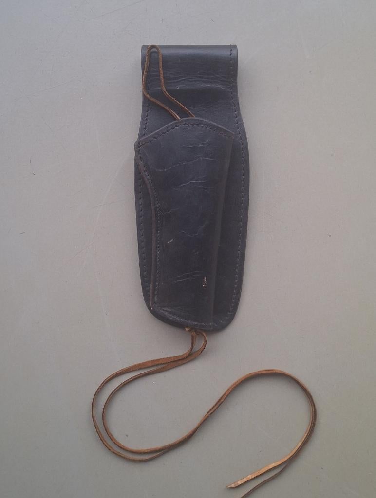 vintage zwart tuig-leren revolver pistool holster western, Verzamelen, Ophalen of Verzenden, Landmacht, Nederland, Overige typen