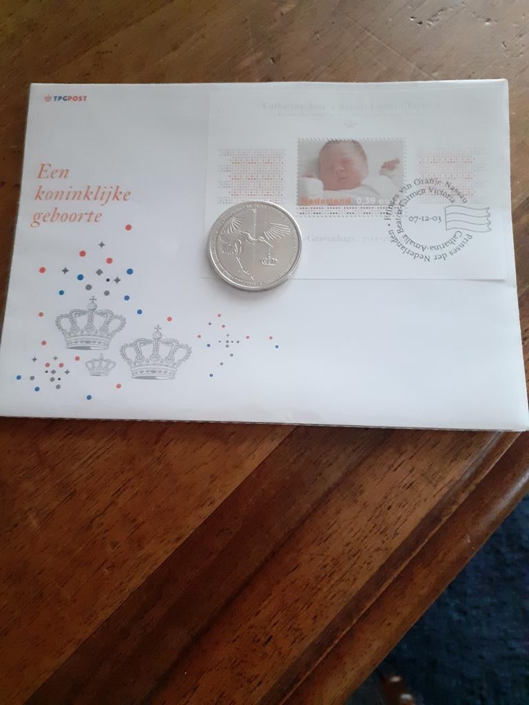 Geboortemunt Amalia 2003 in originele verpakking, Koningin Beatrix, Geboorte of Huwelijk, Losse munt, Overige waardes