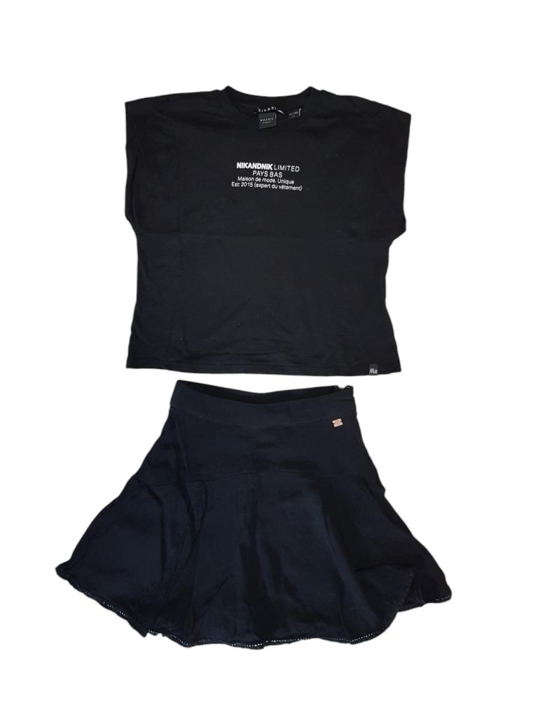 Leuk zwart NIK & NIK shirt maat 14/164., Nik&Nik, Zo goed als nieuw, Shirt of Longsleeve, Verzenden