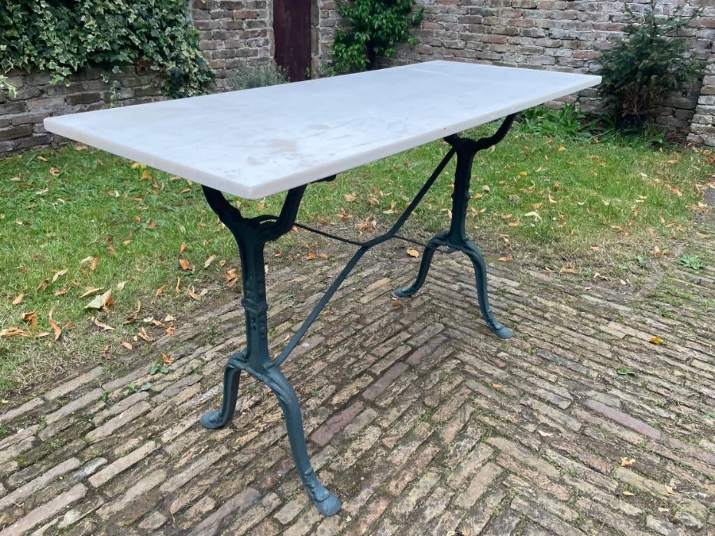 Tuintafel Bistrotafel met marmer Frans antiek, Ophalen