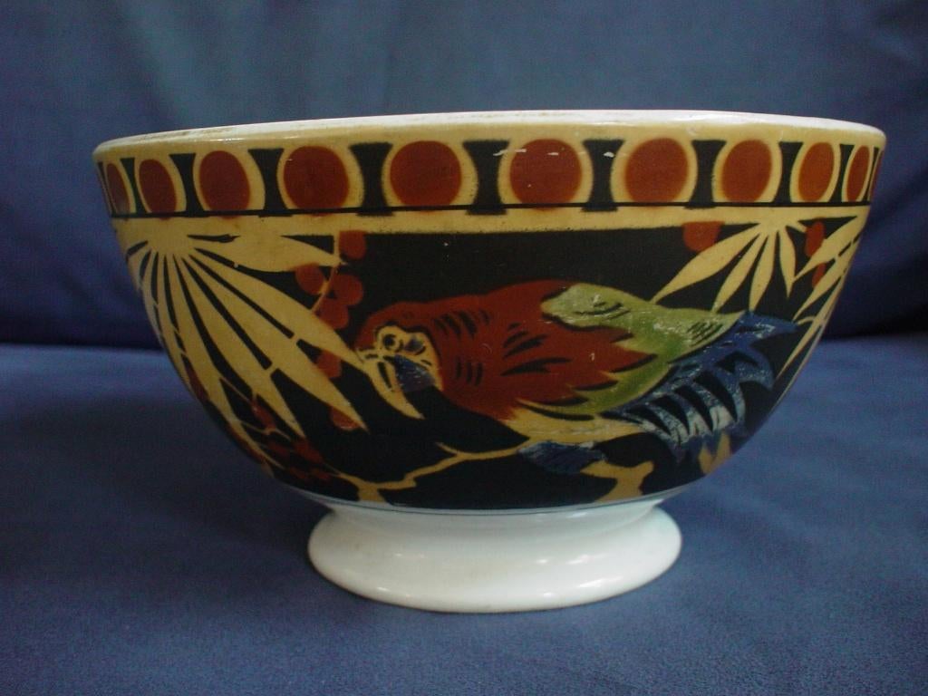 Papagaai kom Societe Ceramique, Antiek en Kunst, Antiek | Keramiek en Aardewerk, Ophalen of Verzenden