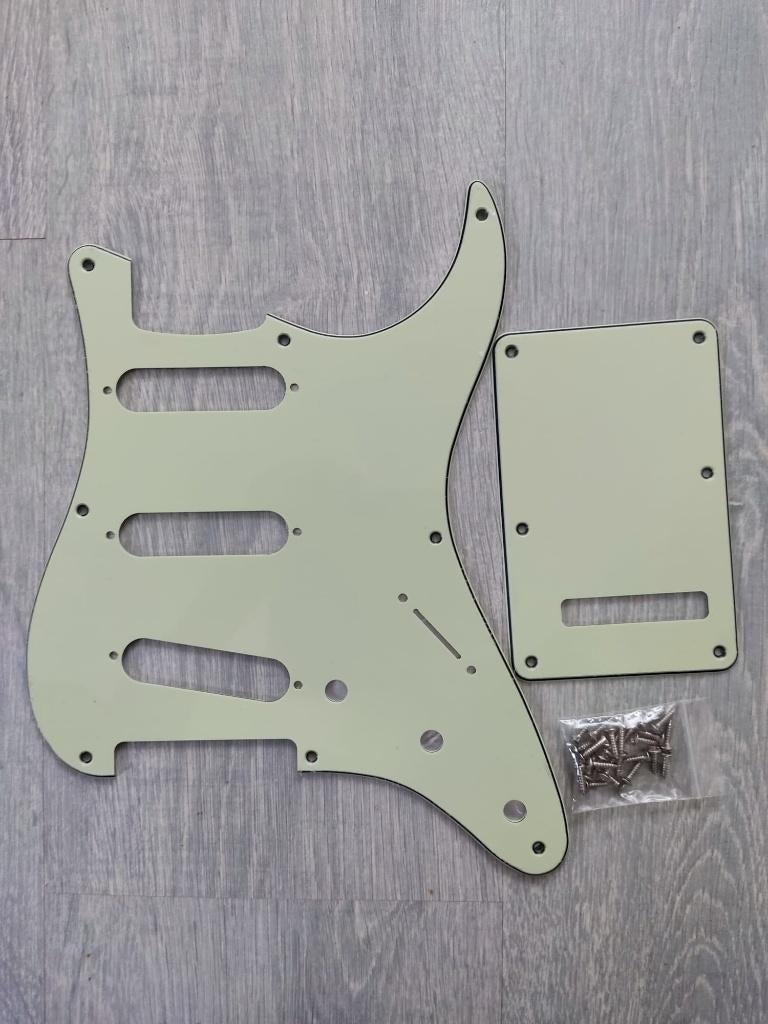 3-laags stratocaster mint green sss pickguard 8 hole, Moku Custom Guitars, Nieuw, 4613CB, Ophalen of Verzenden