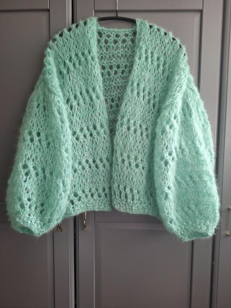 Nieuw handgemaakt mohair vest, een maat, Ophalen of Verzenden, Nieuw, Maat 46/48 (XL) of groter, Groen