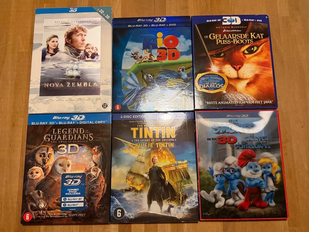 Diverse 3D films: Shrek, Smurfen, Puss in Boots, Kuifje etc., Ophalen of Verzenden, Gebruikt, Overige genres